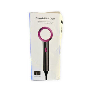 Powerful Hair Dryer with Rotating Air Collector and Purple Accent